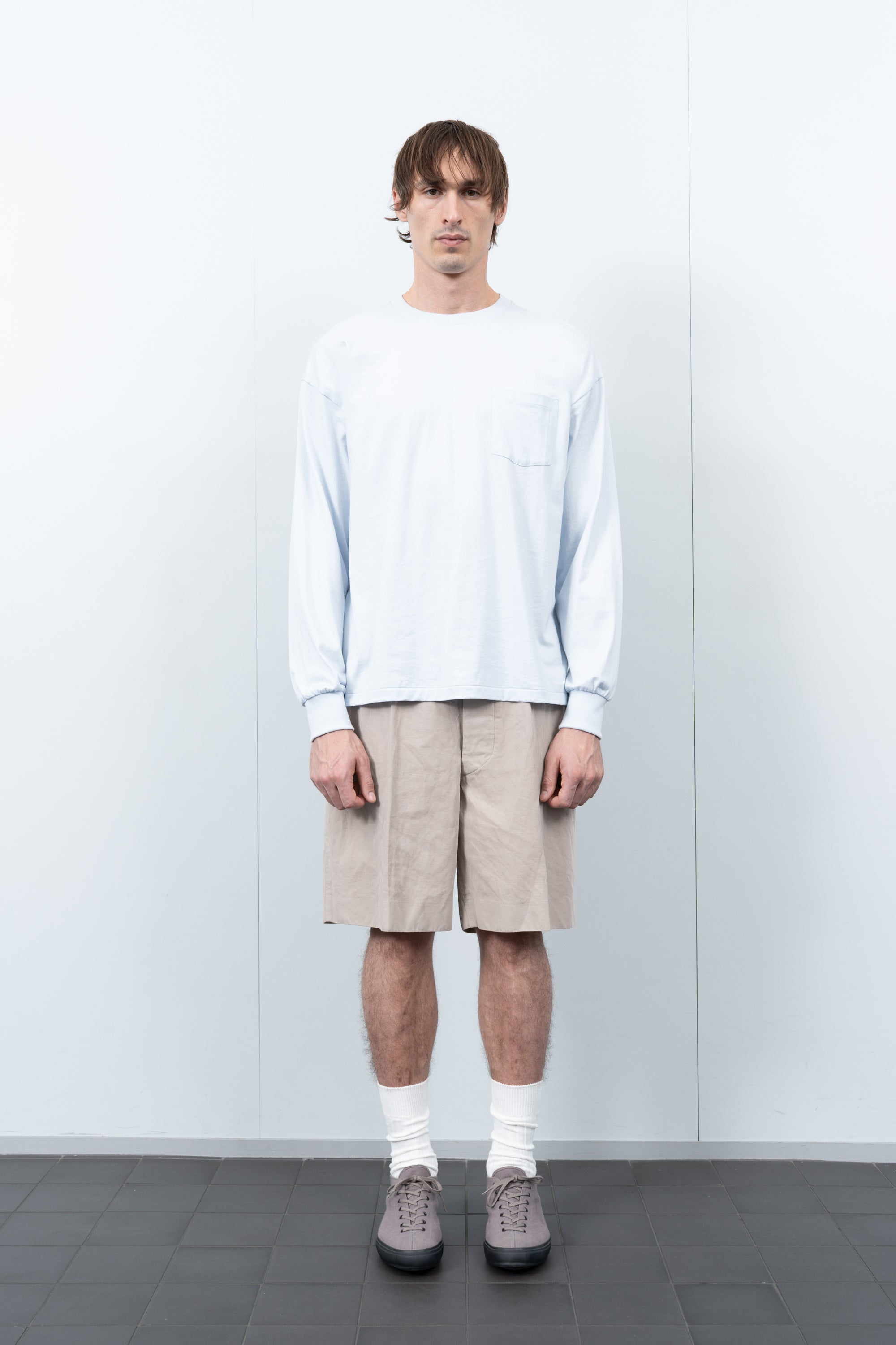 LW - C x KAPTAIN SUNSHINE L/S STRIPE T-SHIRT - BABY BLUE