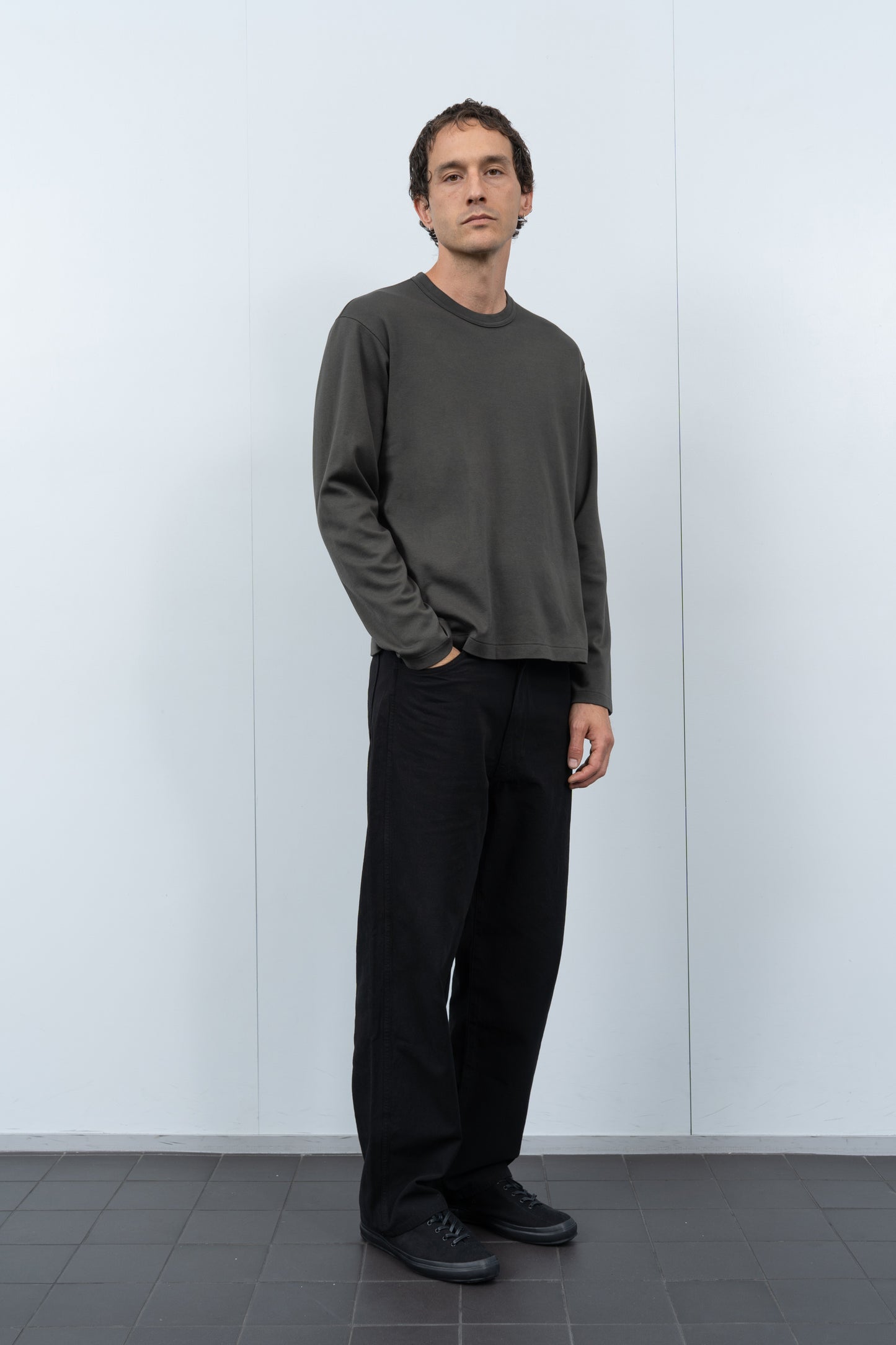 PIMA LOCK L/S T-SHIRT - GRANITE
