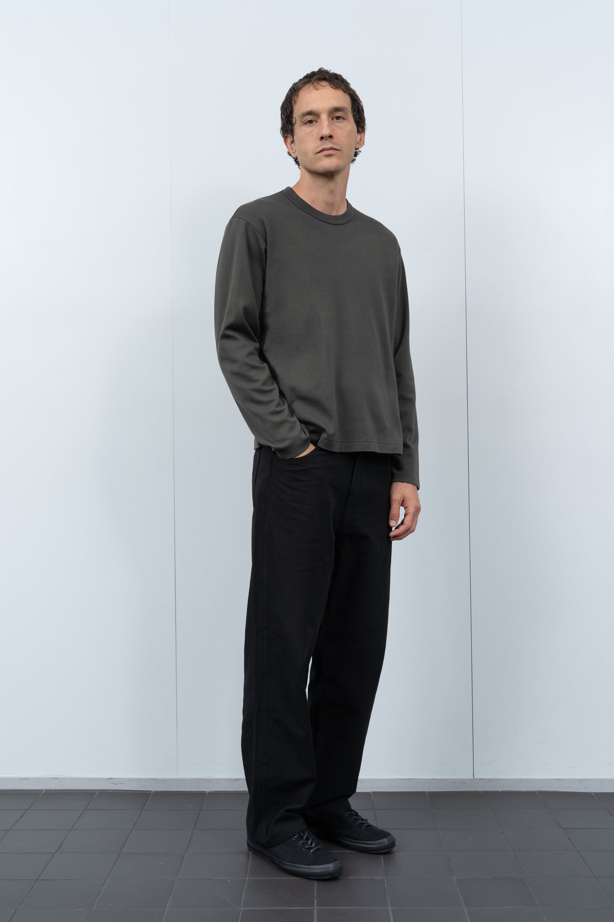 PIMA LOCK L/S T-SHIRT - GRANITE