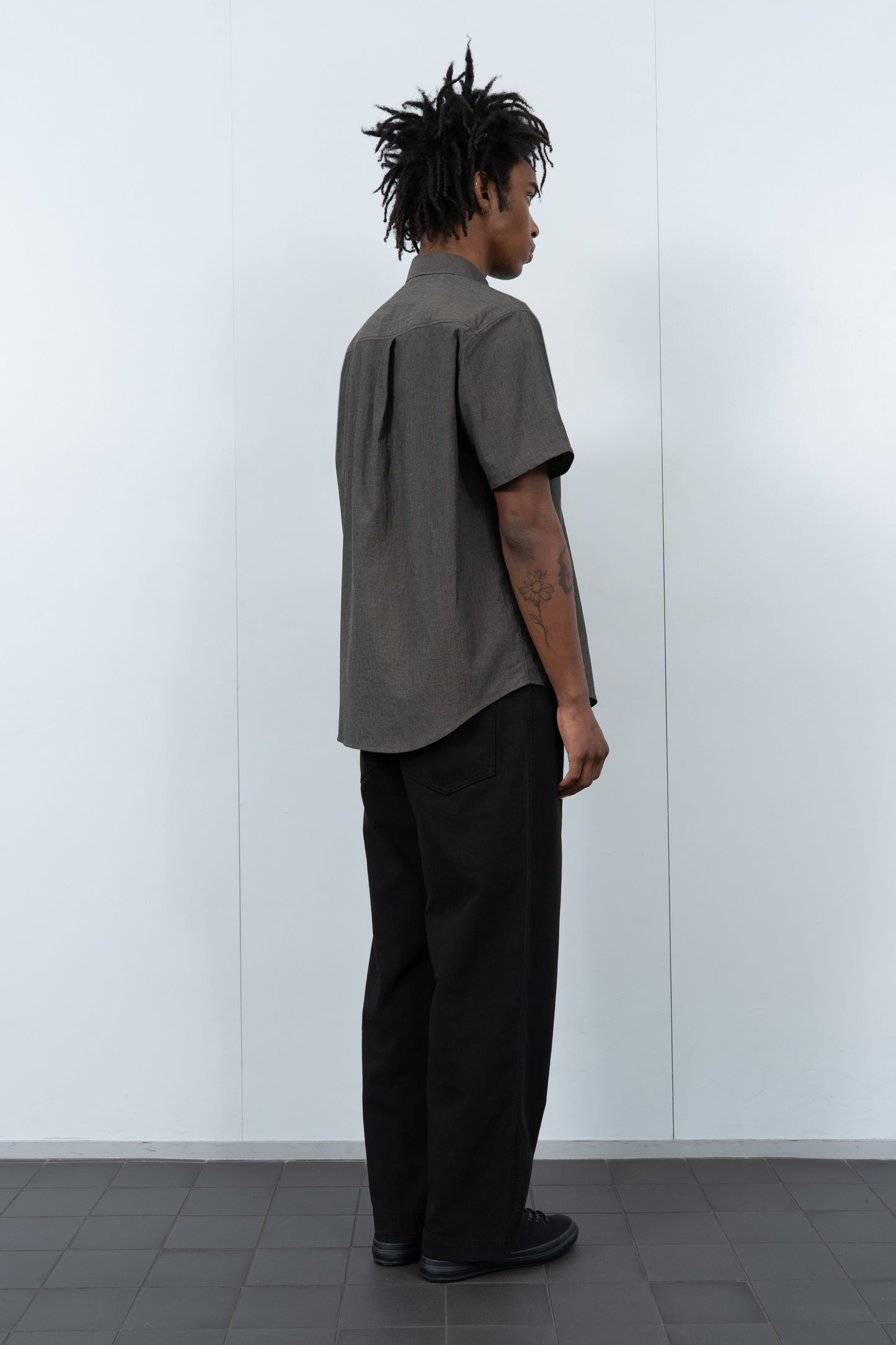 LYNN POPLIN S/S SHIRT - BROWN PEARL