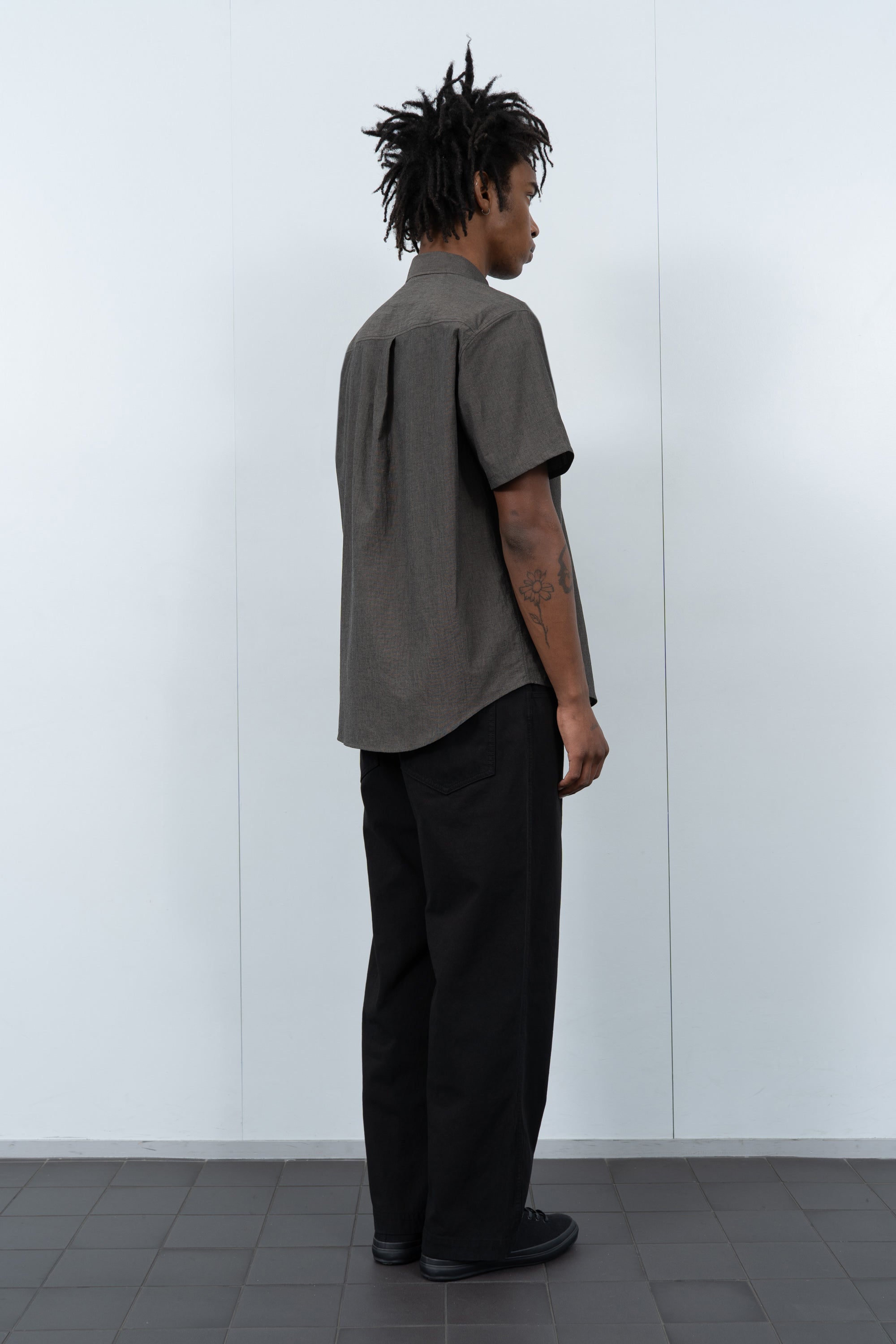 LYNN POPLIN S/S SHIRT - BROWN PEARL
