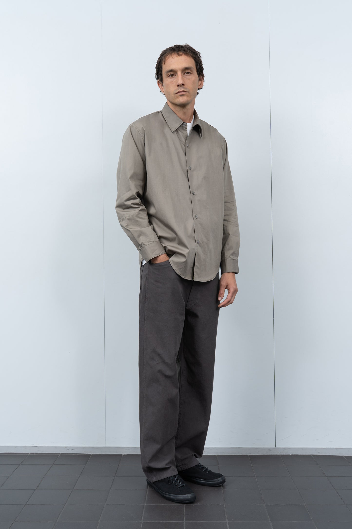 LYNN POPLIN L/S SHIRT - ANVIL GREY