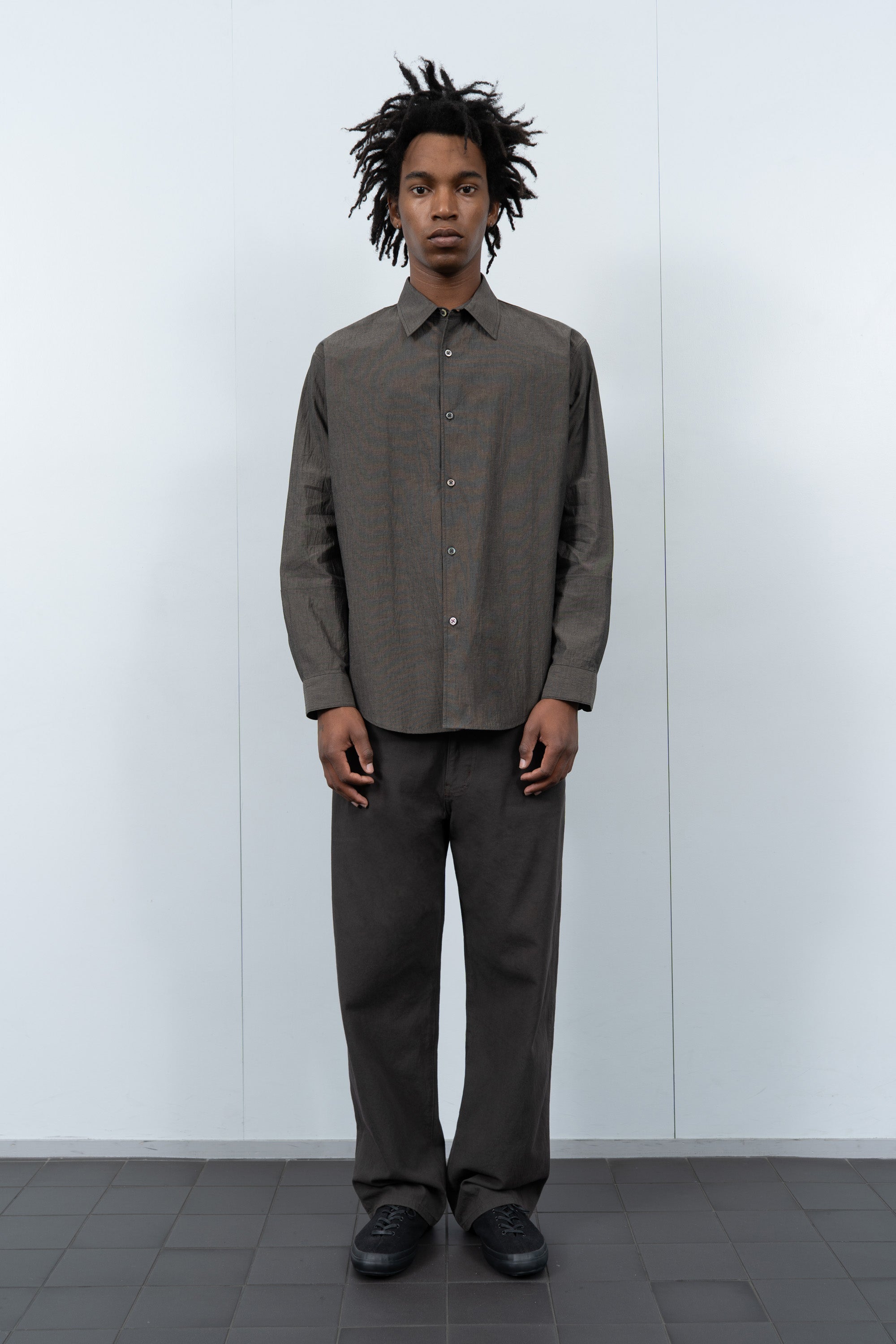 LYNN POPLIN L/S SHIRT - BROWN PEARL