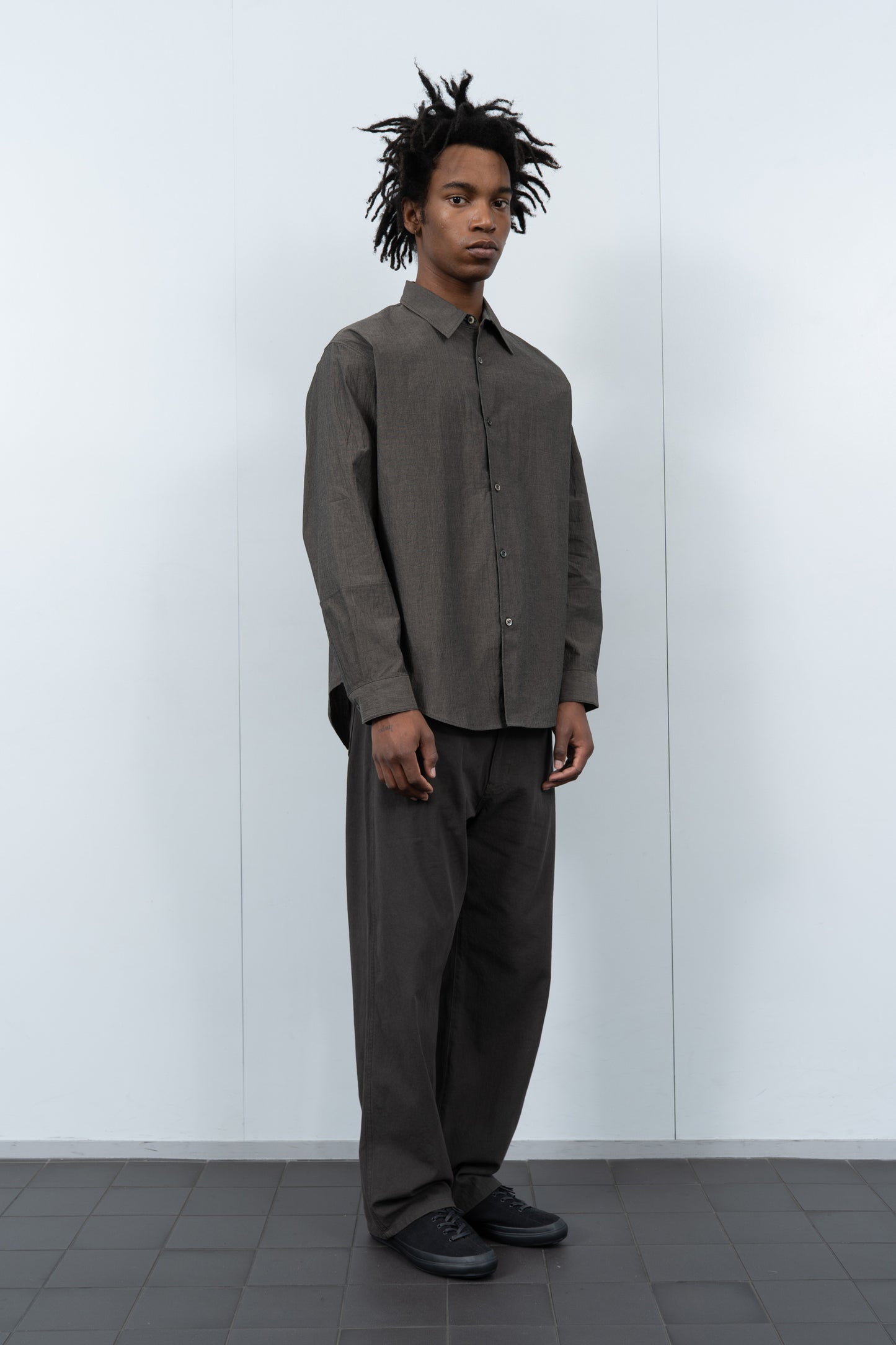 LYNN POPLIN L/S SHIRT - BROWN PEARL
