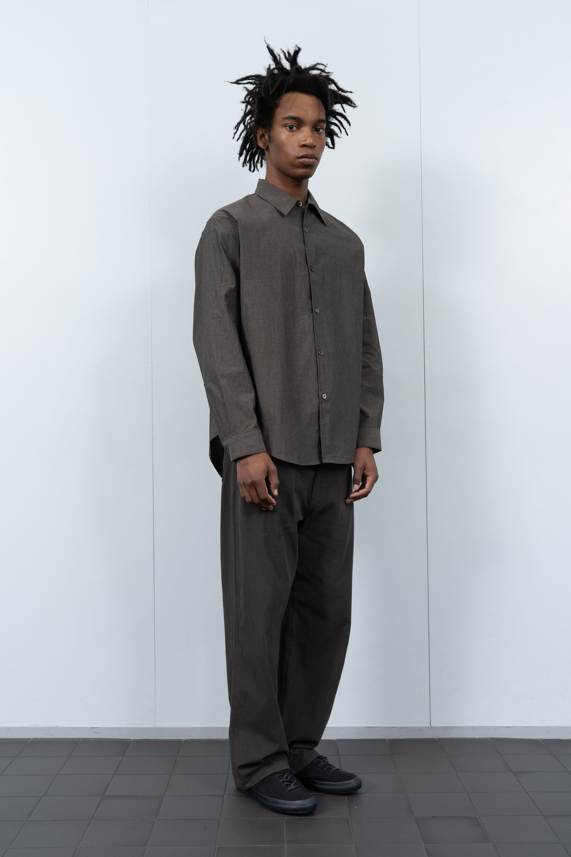 LYNN POPLIN L/S SHIRT - BROWN PEARL