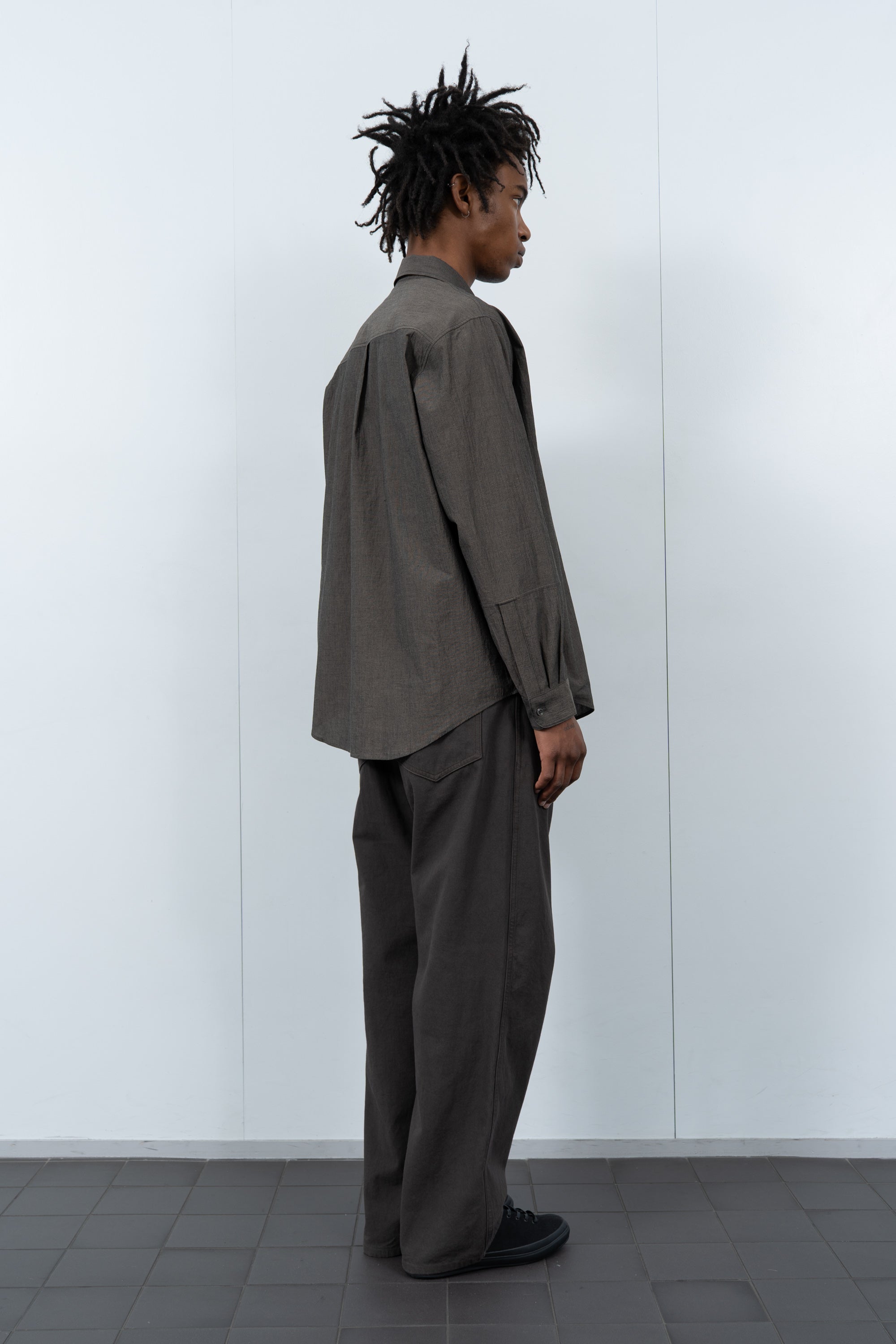 LYNN POPLIN L/S SHIRT - BROWN PEARL