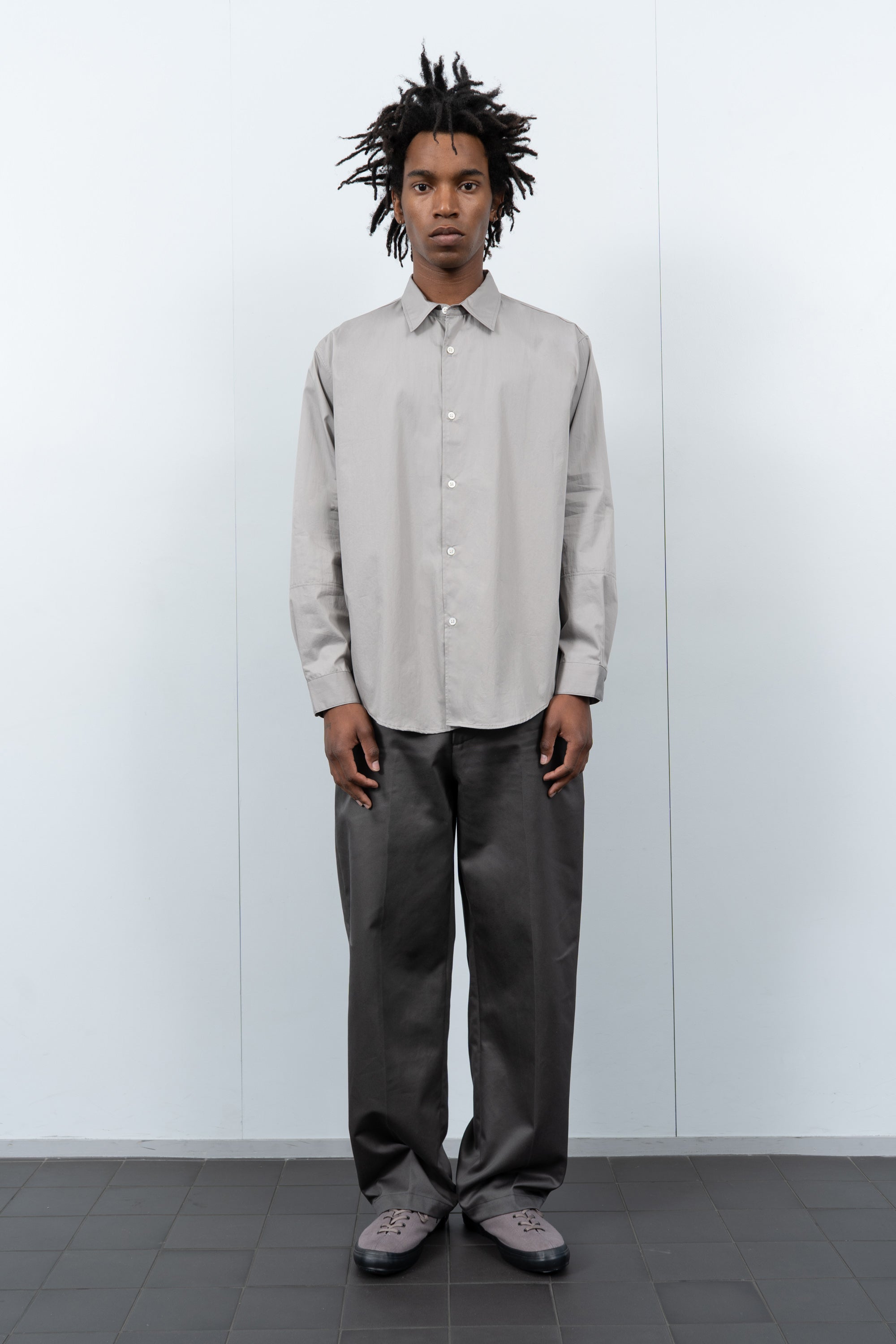 LYNN POPLIN L/S SHIRT - TRUE GREY