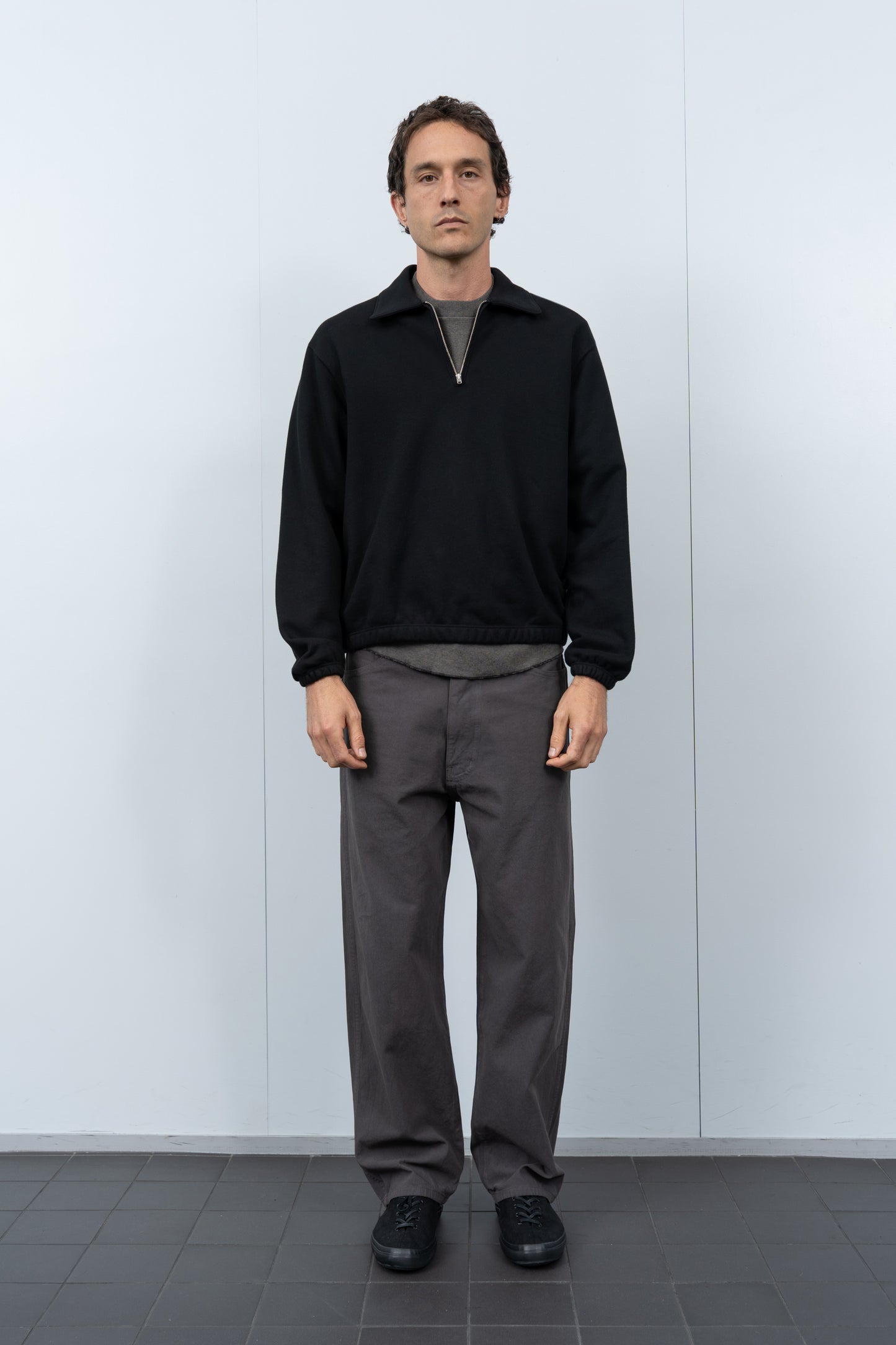 TOPPER 1/4 ZIP - BLACK