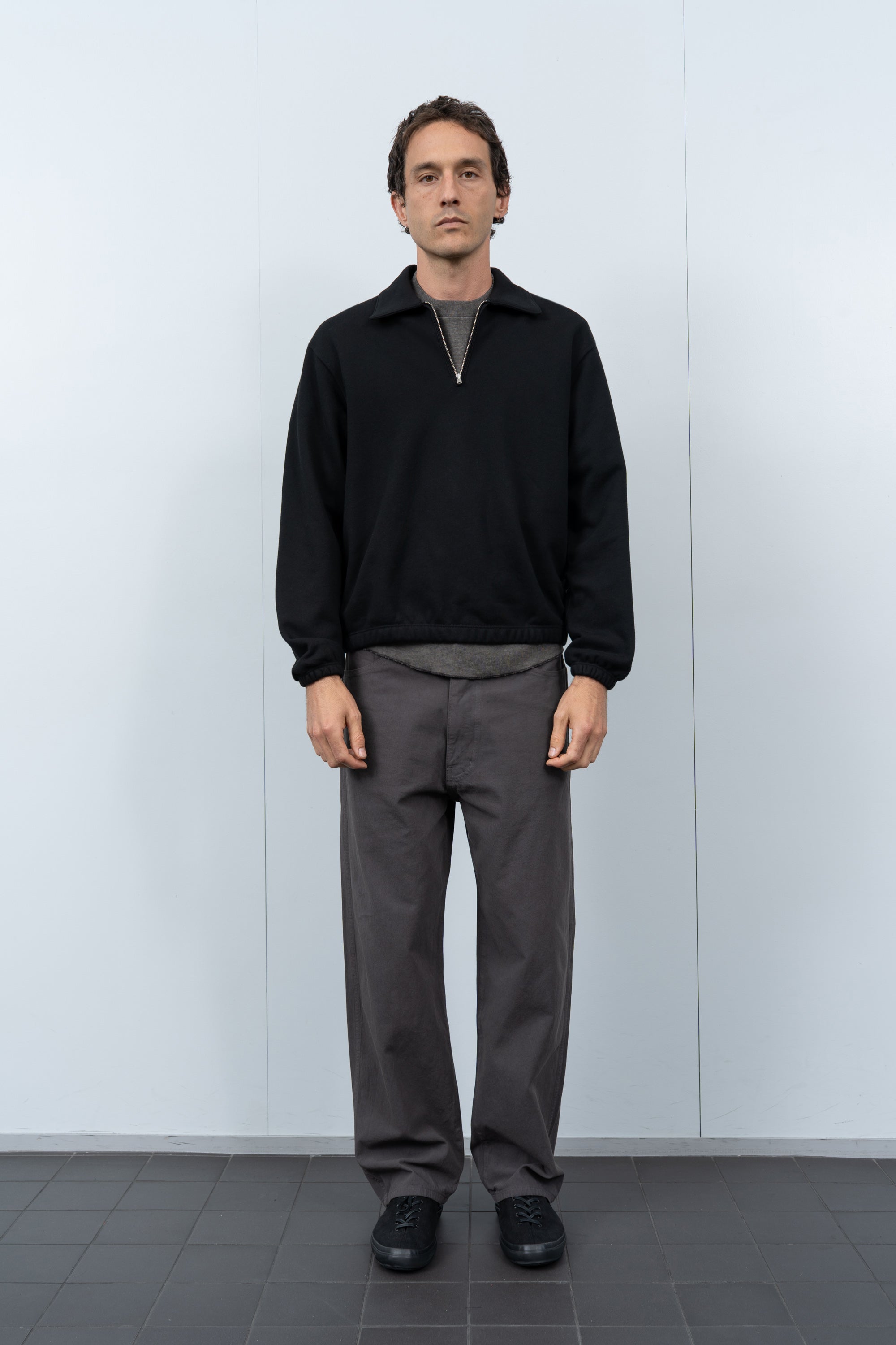 TOPPER 1/4 ZIP - BLACK