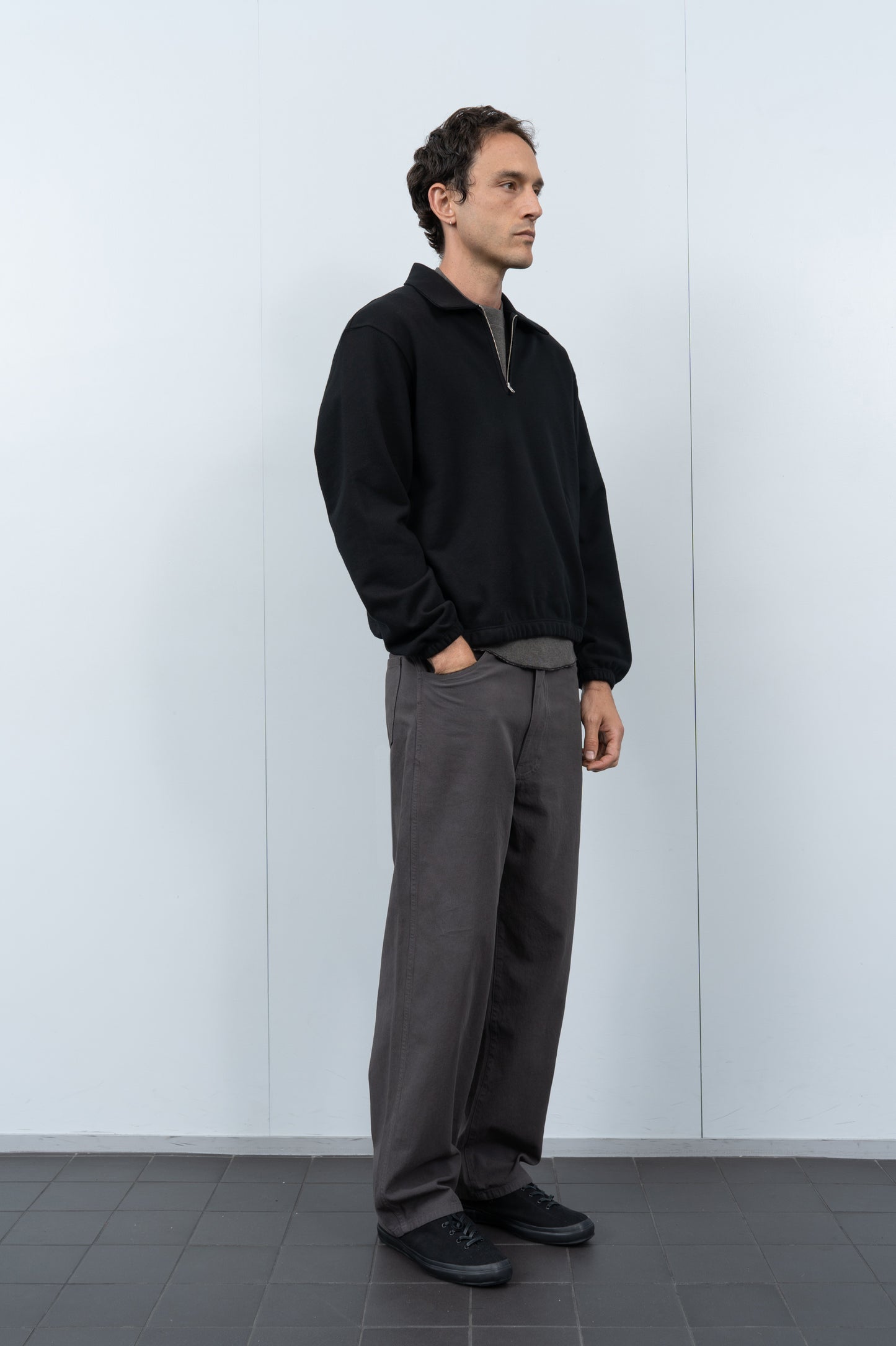 TOPPER 1/4 ZIP - BLACK