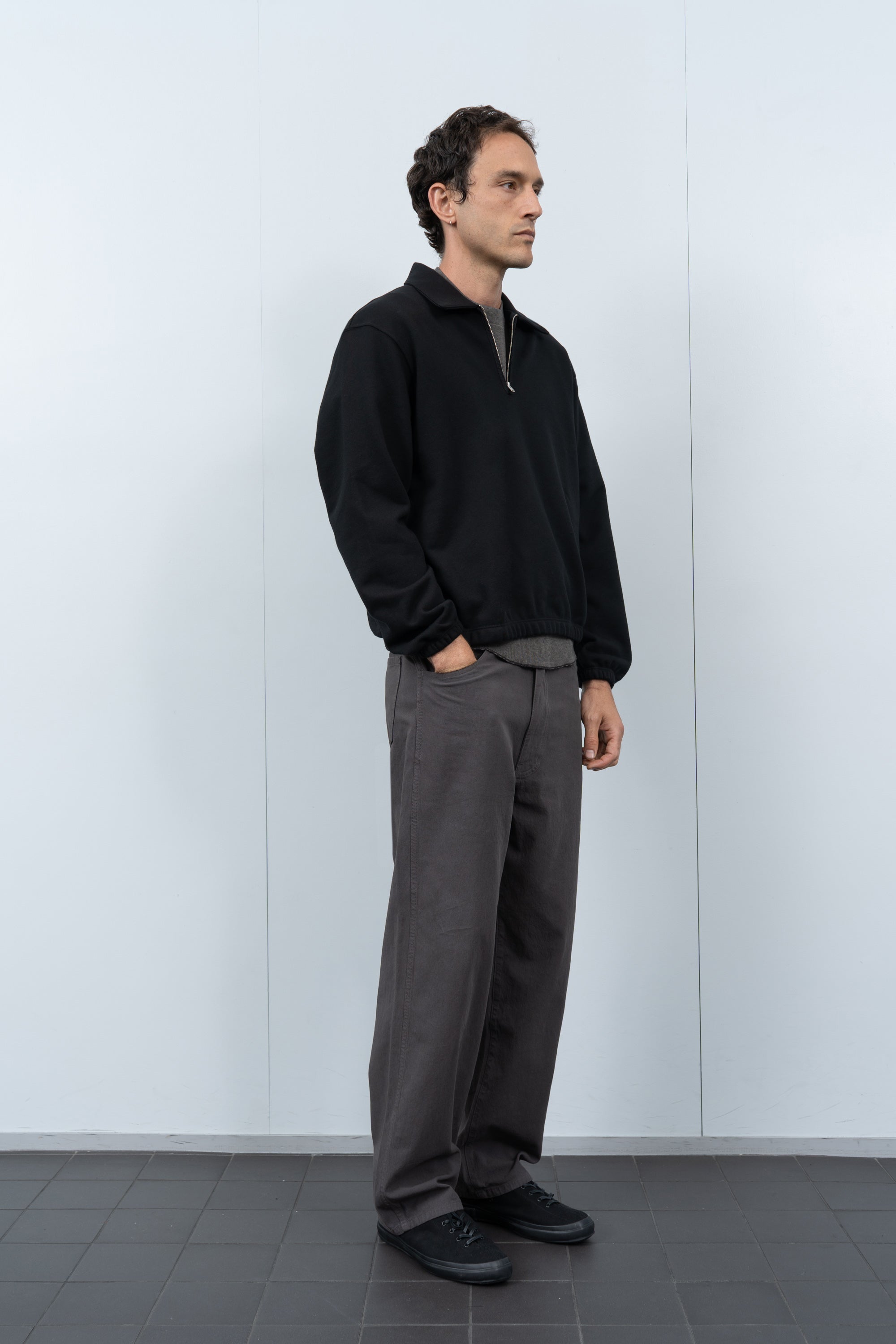 TOPPER 1/4 ZIP - BLACK