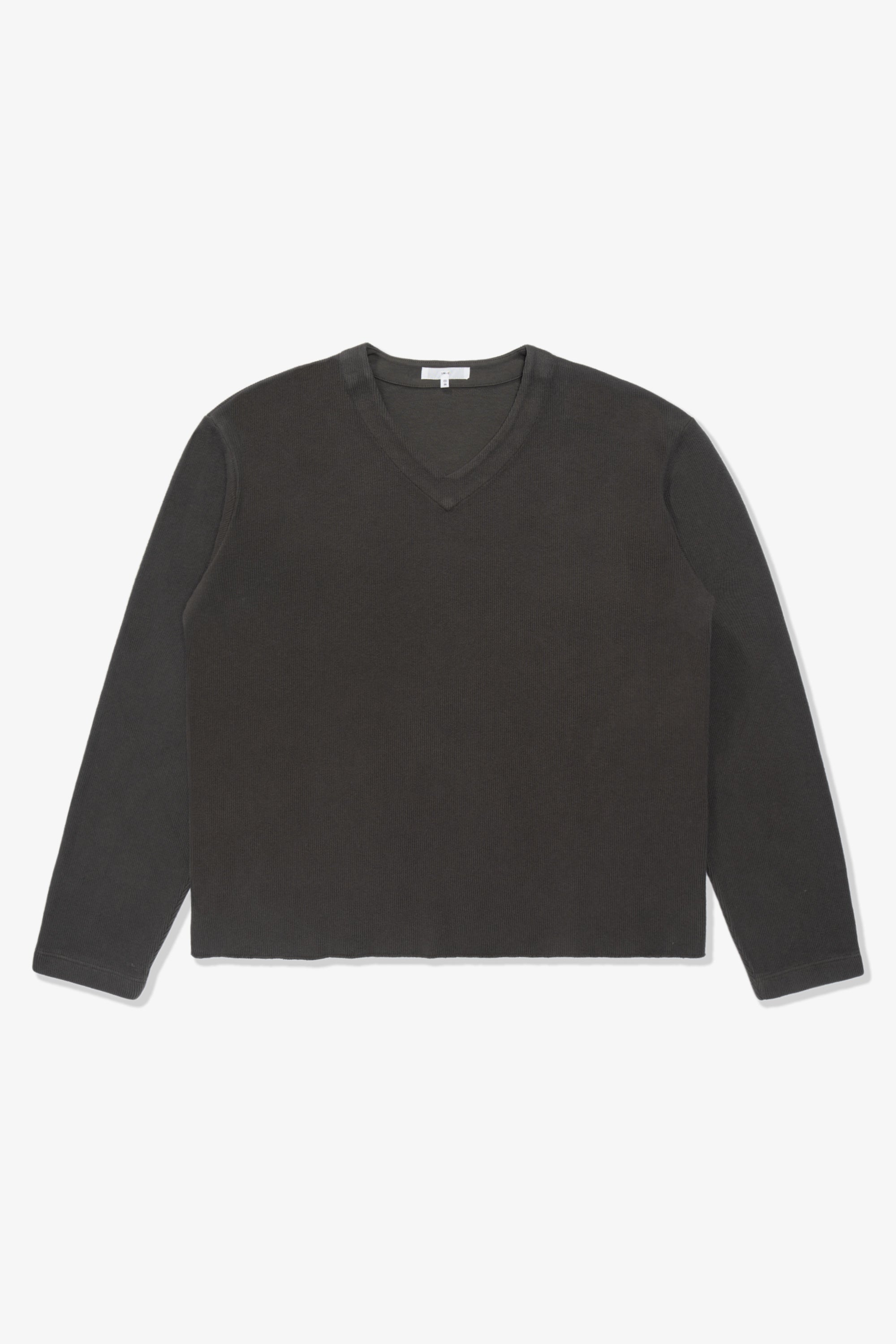 CROPPED V-NECK SWEATER - PEWTER