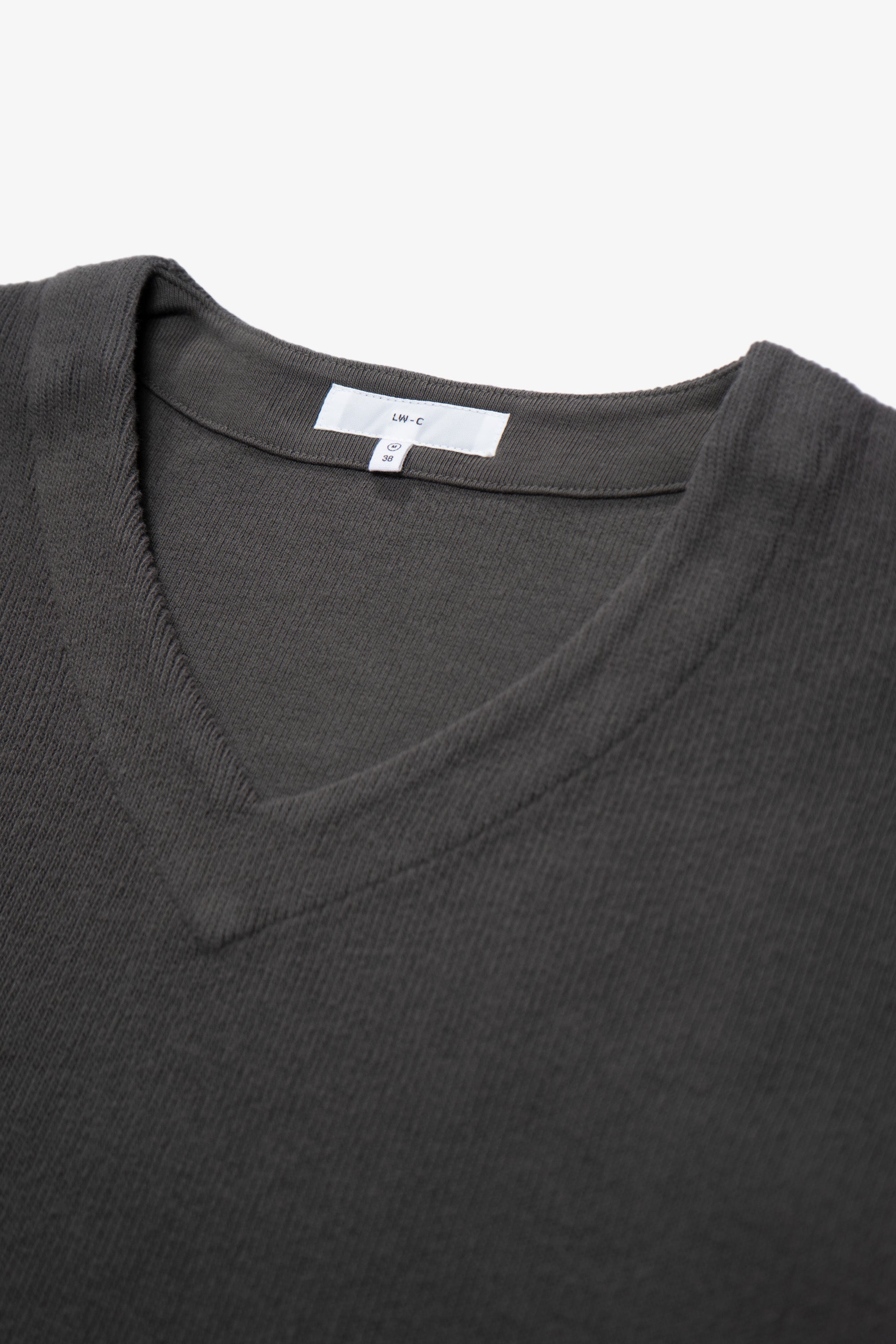 CROPPED V-NECK SWEATER - PEWTER