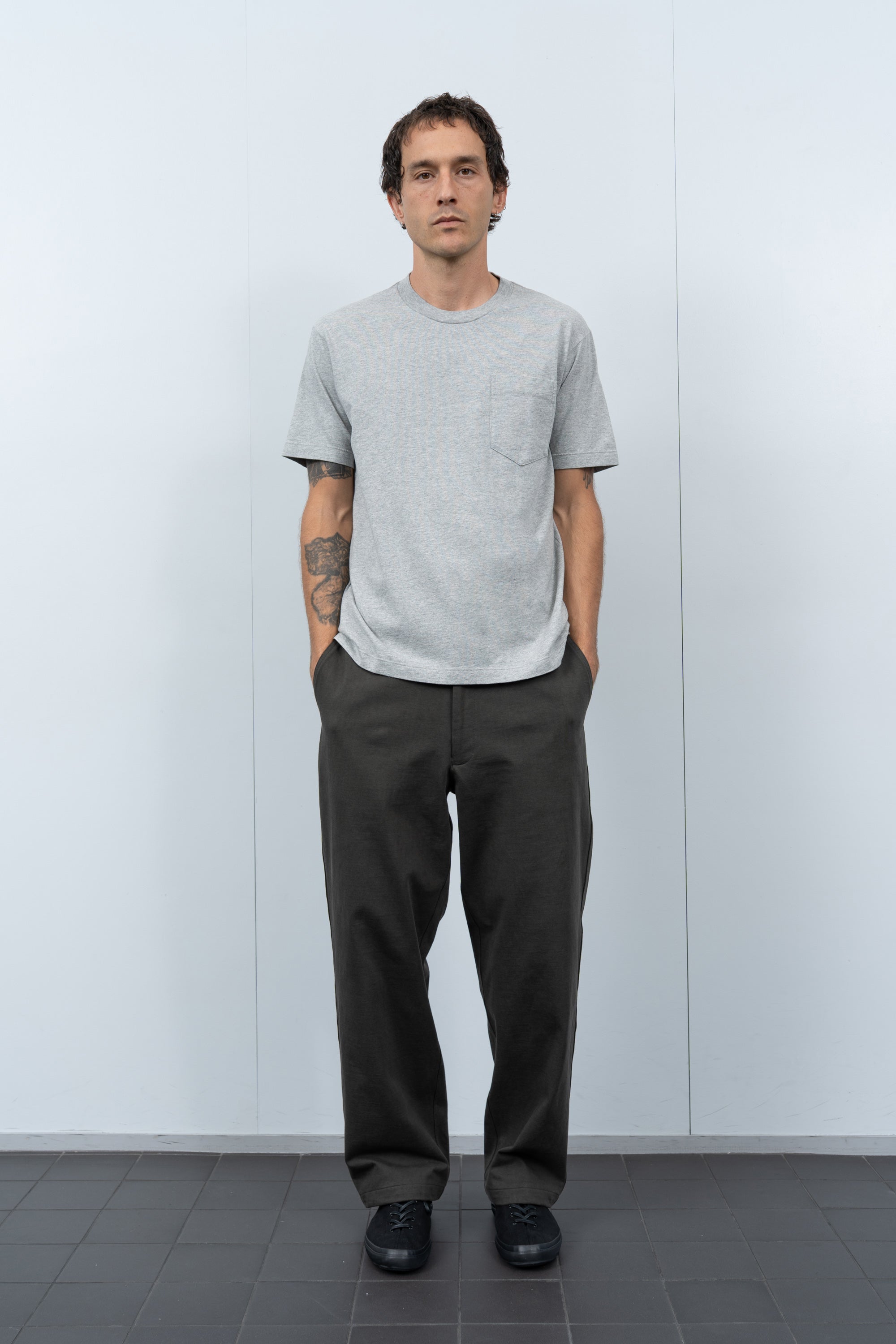 MUNICIPAL POCKET T-SHIRT - HEATHER GREY