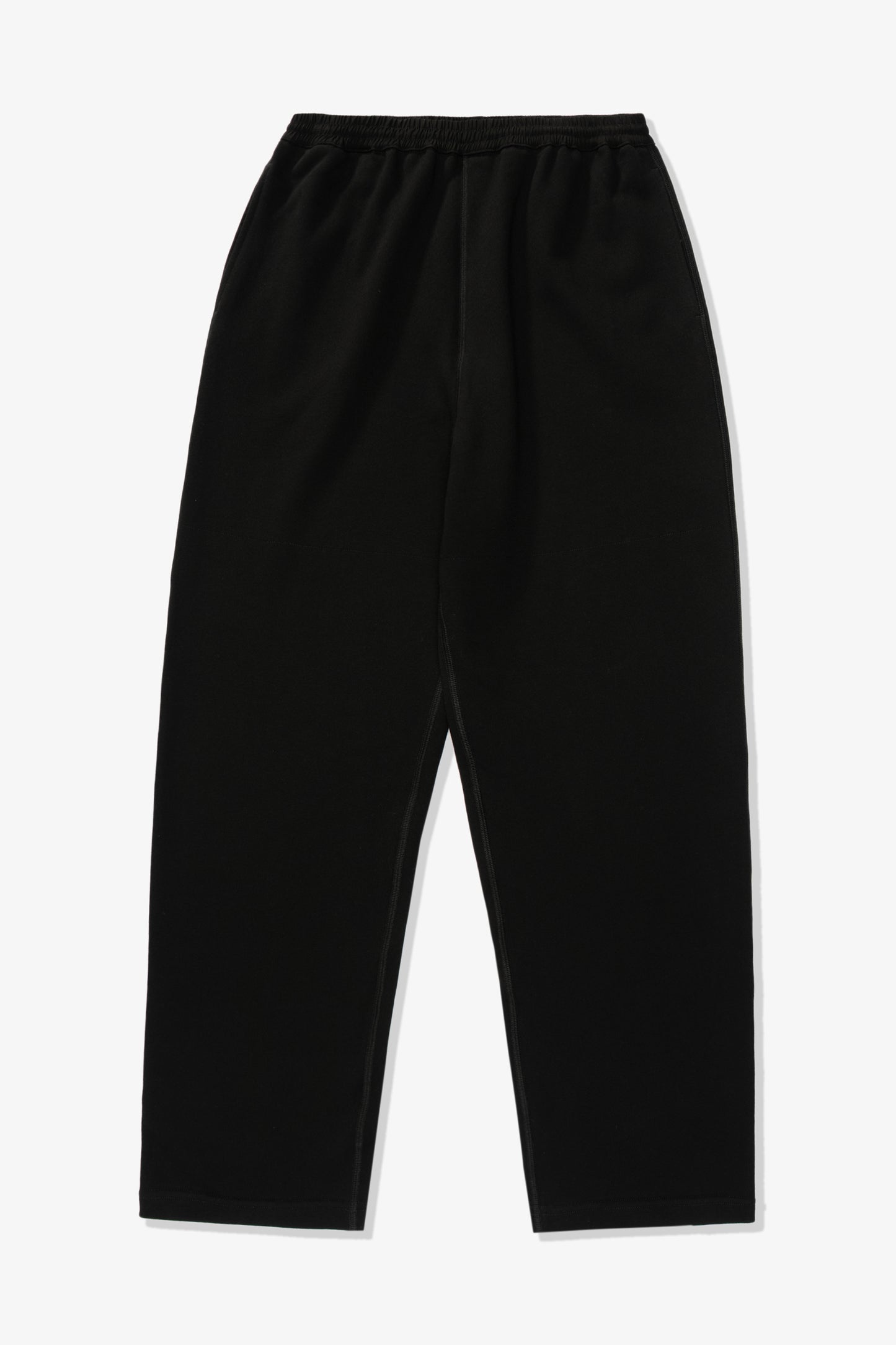 Front full-facing flat overview of LW1155 Woven WB Sweatpant in Black