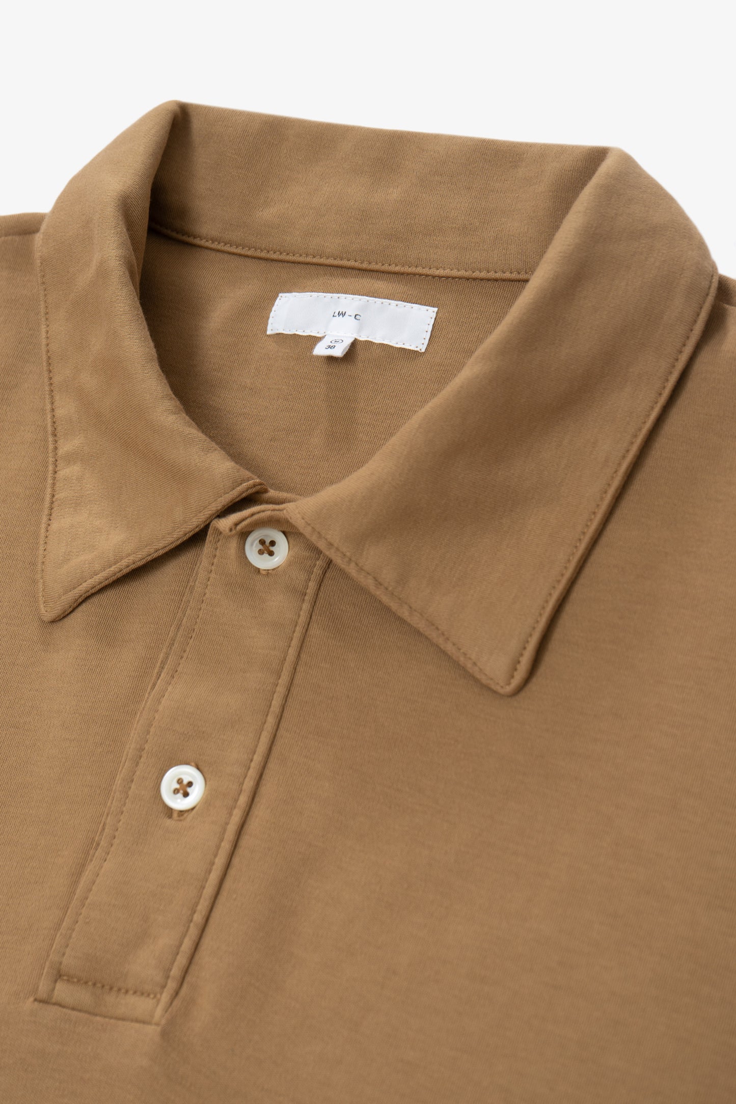 INTERLOCK TWO BUTTON POLO - CASHEW