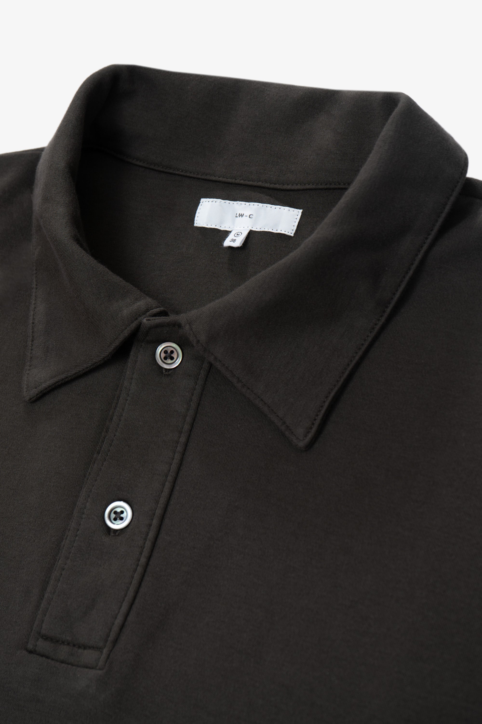 INTERLOCK TWO BUTTON POLO - FLINT