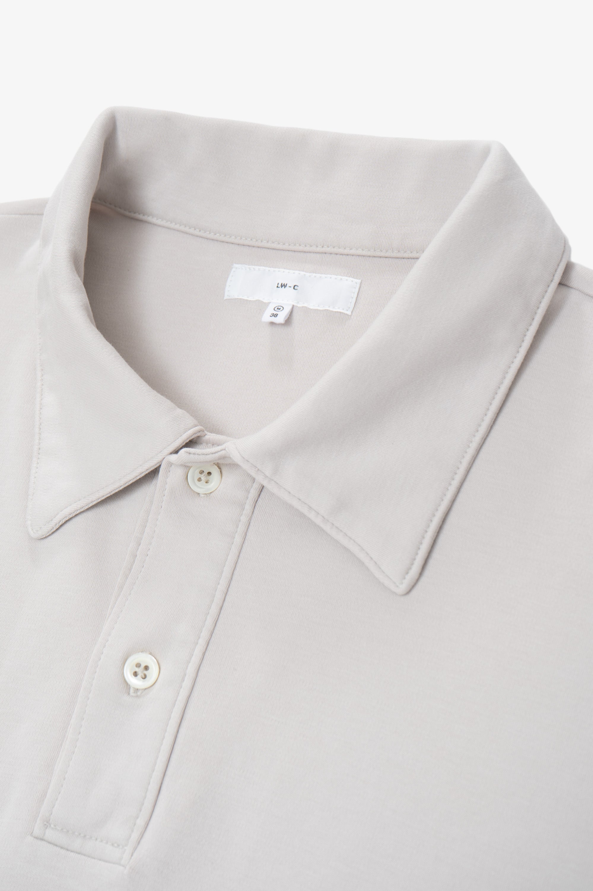INTERLOCK TWO BUTTON POLO - SOLAR GREY