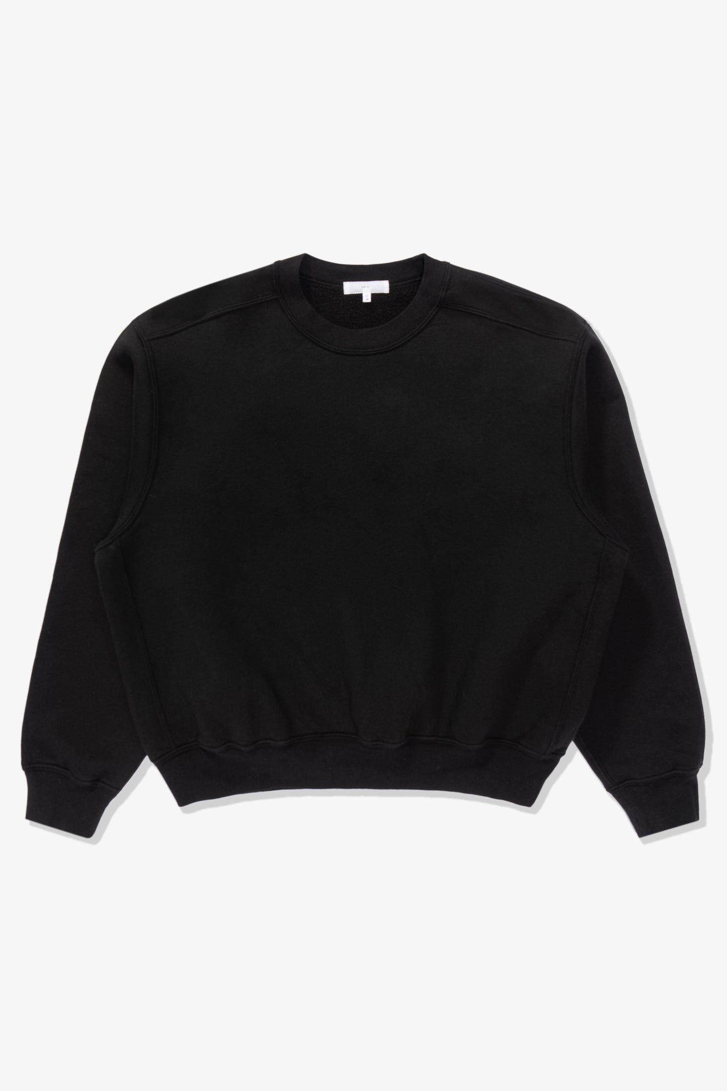 Full front-facing flat overview of LW612 Mini Crewneck in Black