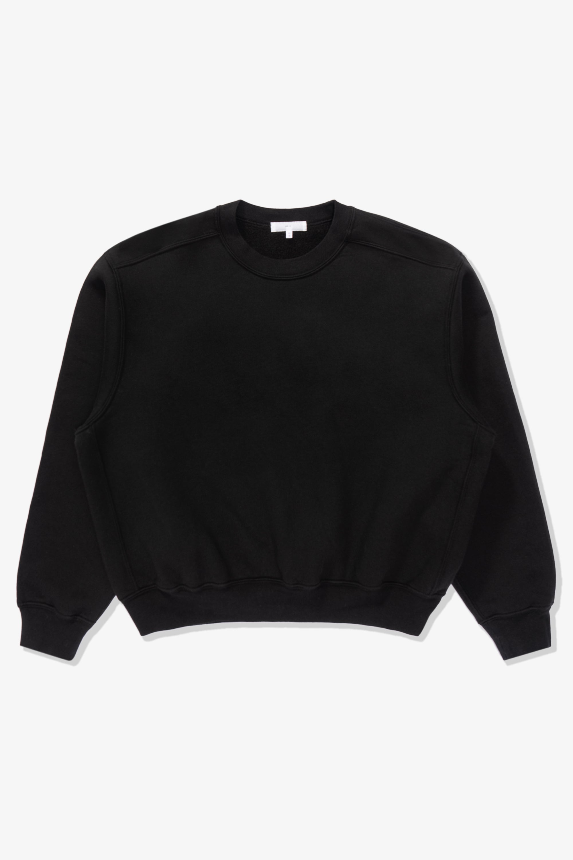 Full front-facing flat overview of LW612 Mini Crewneck in Black