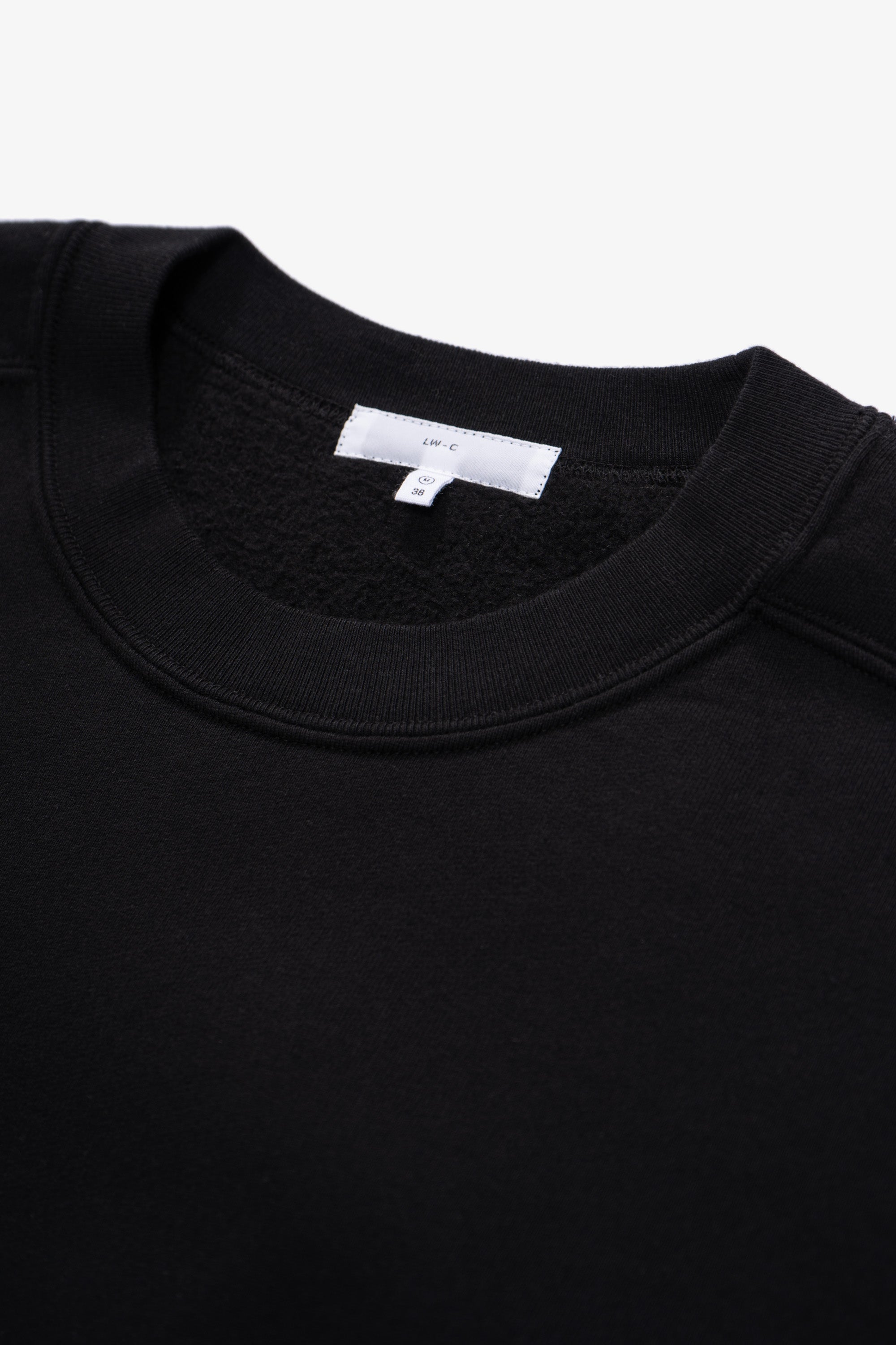 Collar detail of LW612 Mini Crewneck in Black