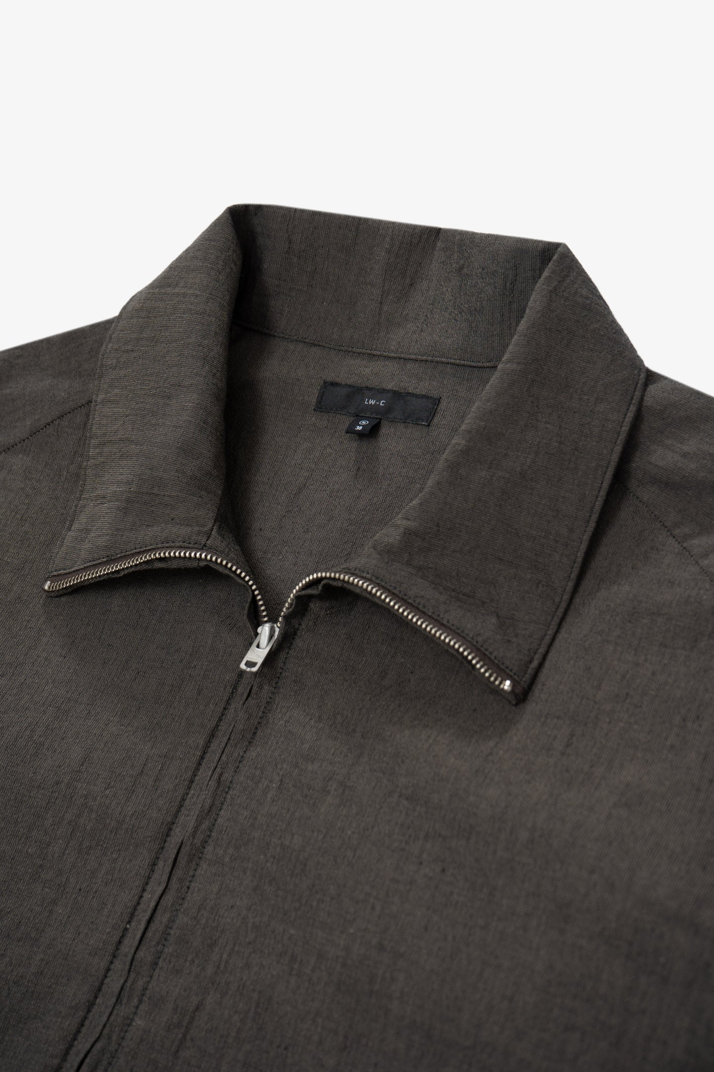 TUMBLED POPLIN FULL ZIP - BROWN PEARL