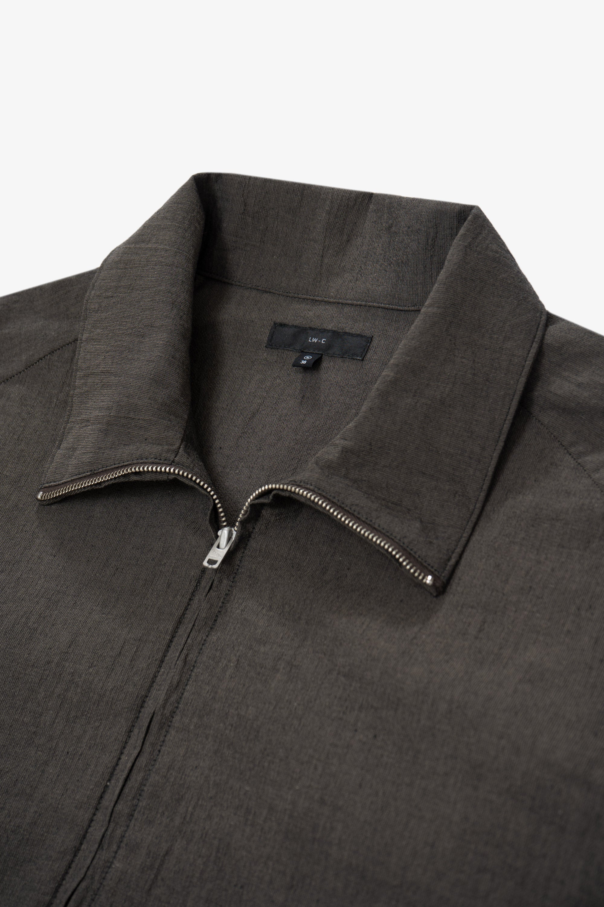 TUMBLED POPLIN FULL ZIP - BROWN PEARL