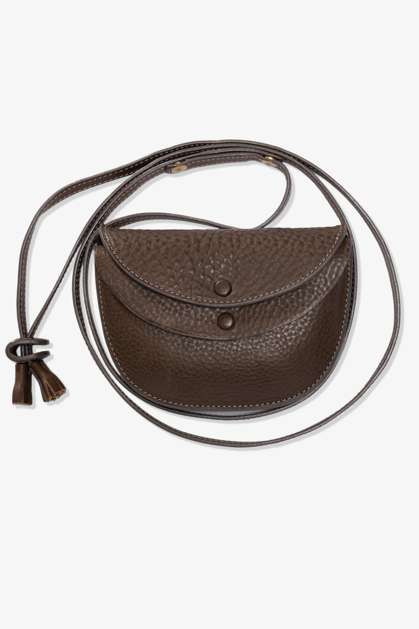 LW - C x KAPTAIN SUNSHINE LEATHER POUCH - BROWN PEBBLE